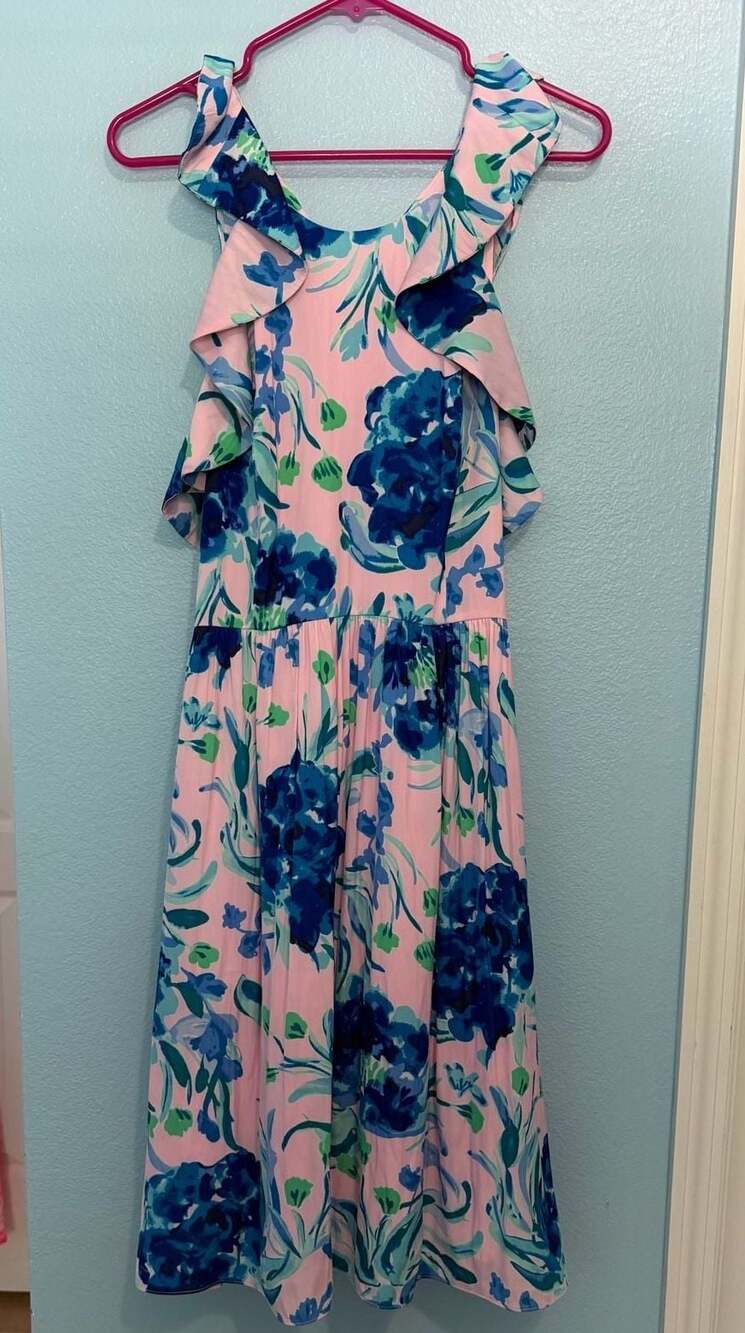 Lilly Pulitzer Rory Dress in Sweet Pea Pink Tropics, Size 8